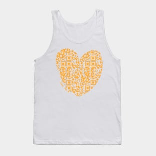 Orange Rick Astley Rickroll QR Code Heart Art Tank Top